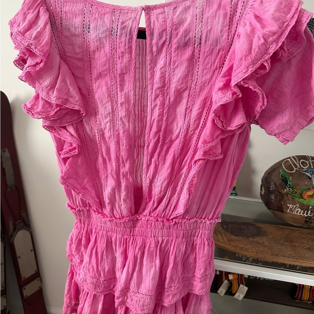 LOVESHACKFANCY Natasha Short Sleeve Eyelet Mini Dress Begonia Size XXS (P) - Picture 3 of 3